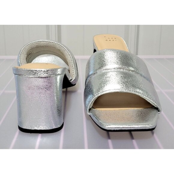 A New Day Lilah Metallic Silver Women's Open Toe 2.5" Heeled Sandals -- Size 6 - Picture 3 of 7